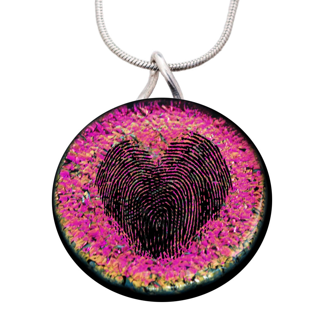 Couples Fingerprint Heart Necklace | Custom Anniversary Keepsake Jewelry