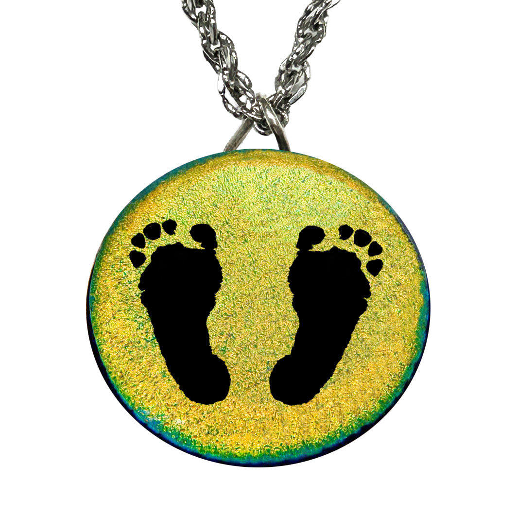Custom Baby Pair of Footprint Necklace | New Mom Keepsake Jewelry Gift