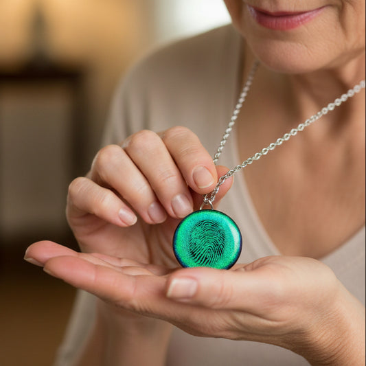 Custom Fingerprint Memorial Necklace | Keepsake Pendant