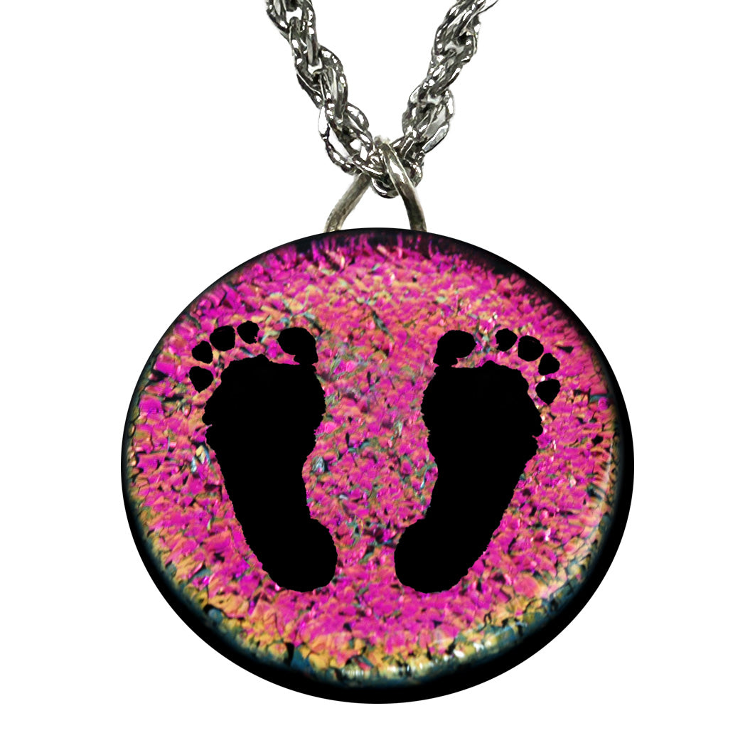 Custom Baby Pair of Footprint Necklace | New Mom Keepsake Jewelry Gift
