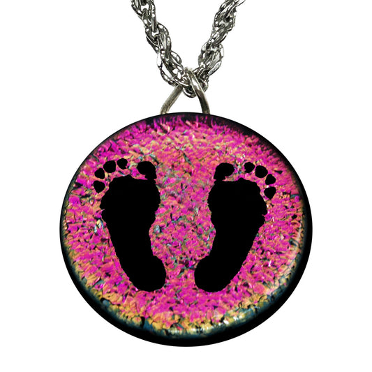 Custom Baby Pair of Footprint Necklace | New Mom Keepsake Jewelry Gift