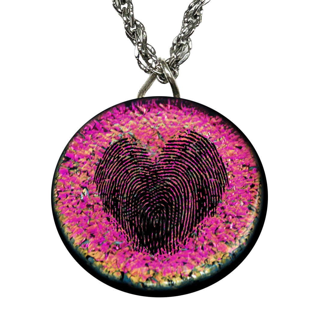 Couples Fingerprint Heart Necklace | Custom Anniversary Keepsake Jewelry