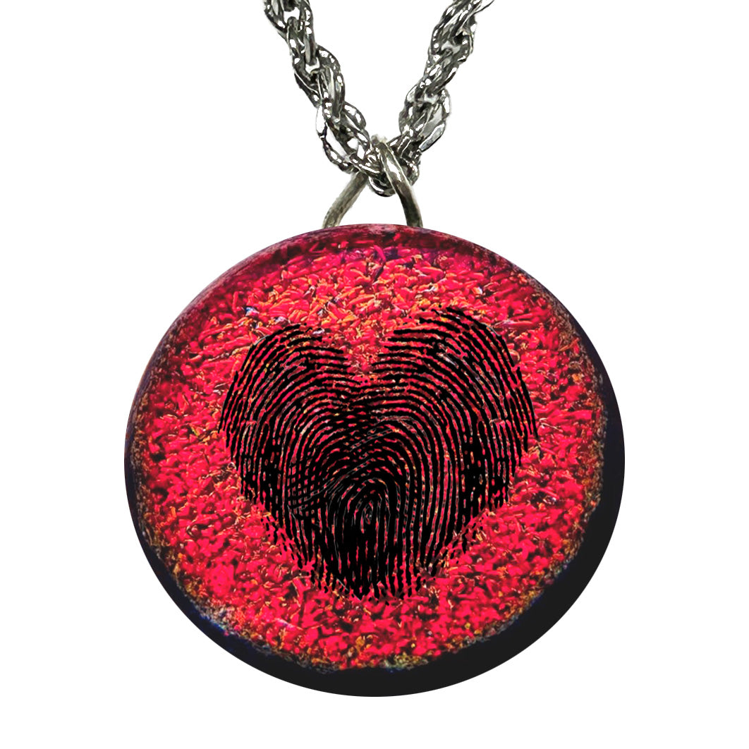 Couples Fingerprint Heart Necklace | Custom Anniversary Keepsake Jewelry