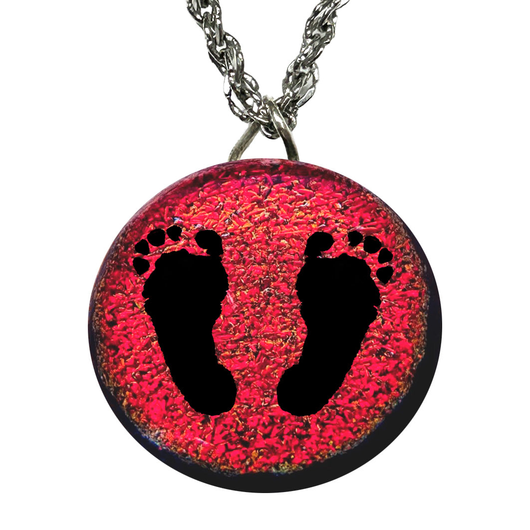 Custom Baby Pair of Footprint Necklace | New Mom Keepsake Jewelry Gift