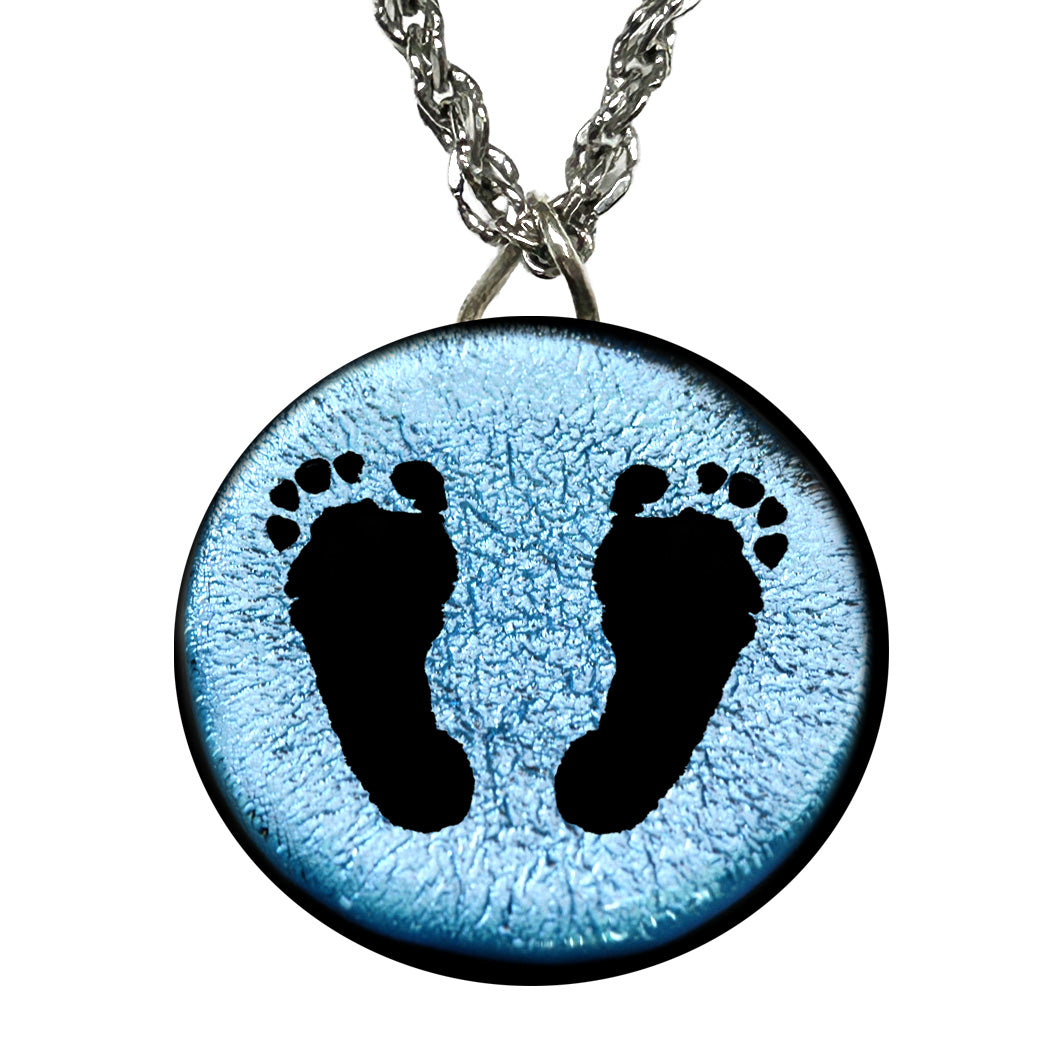 Custom Baby Pair of Footprint Necklace | New Mom Keepsake Jewelry Gift